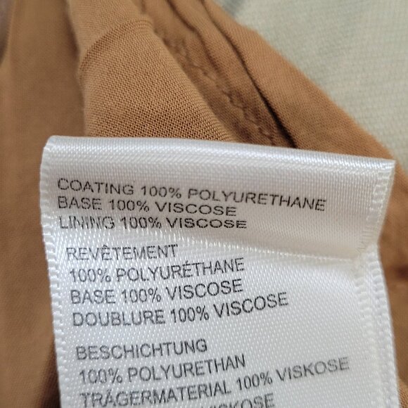 Free People Tan Brown Faux Leather Belted Buttoned Front Slit Mini Skirt Size 10 - Picture 4 of 13